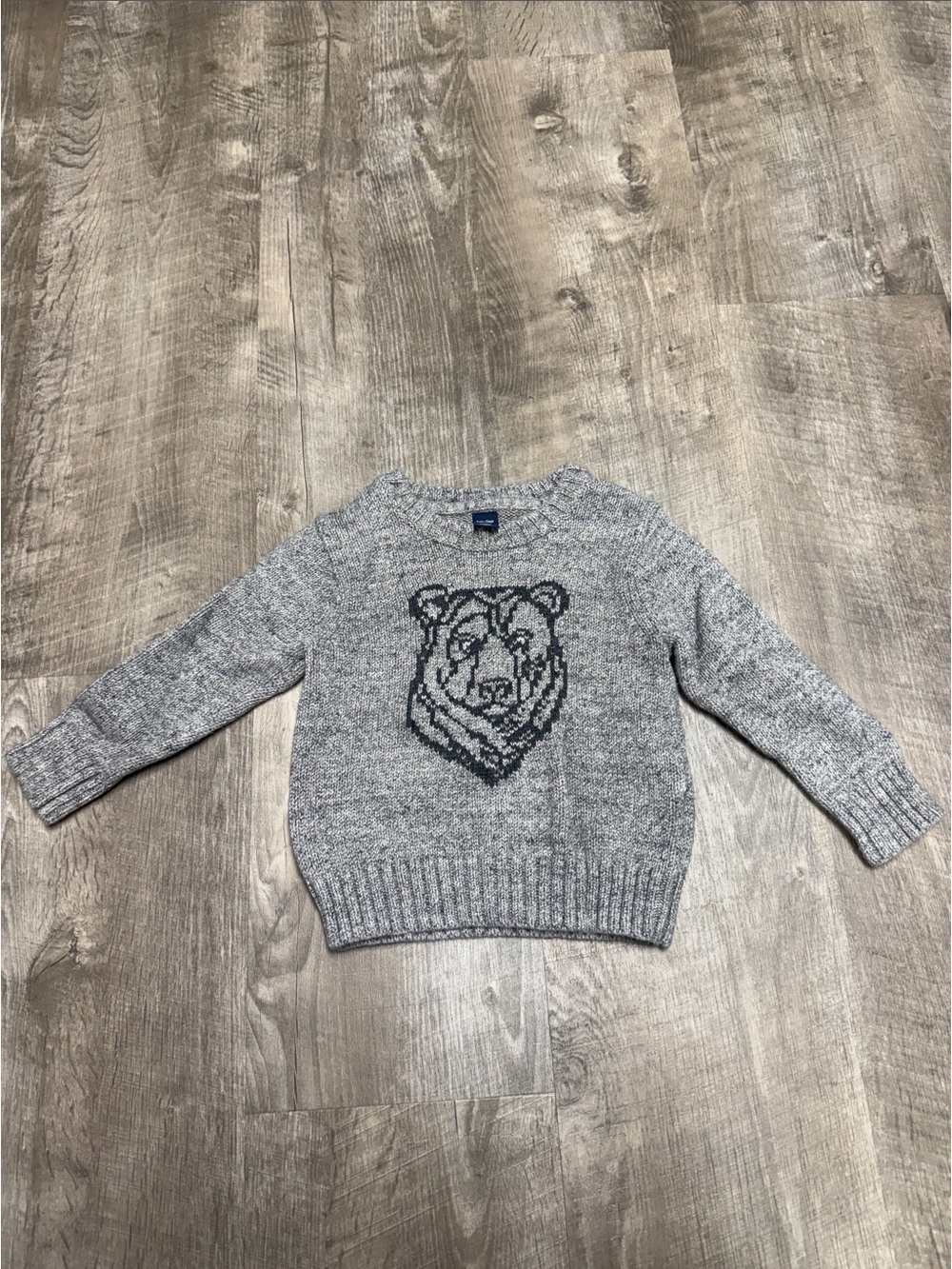 BabyGap Gray Bear Knit Sweater -